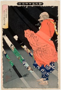 Takakage Kobayakawa discute con i Tengu sul Monte Hiko da Tsukioka Yoshitoshi