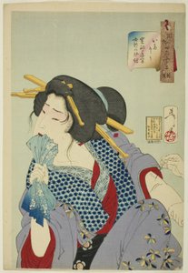 Doloroso (Itaso), dalla serie "Trentadue aspetti delle donne (Fuzoku sanjuniso)" da Tsukioka Yoshitoshi