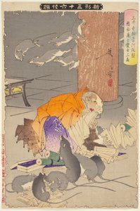 Priester Raigo von Miidera, aus der Serie Neue Formen der Sechsunddreißig Geister da Tsukioka Yoshitoshi
