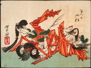 Ziehen von Kieferntrieben am Tag der Ratte da Tsukioka Yoshitoshi