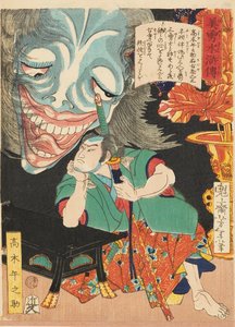 Takagi Umanosuke con un fantasma, 1866 da Tsukioka Yoshitoshi