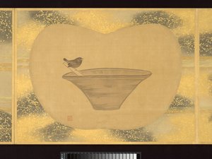 Album di dipinti a ventaglio di figure, uccelli e fiori