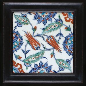Una piastrella di ceramica di Iznik, c.1580