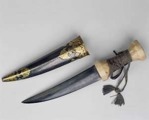 Grande pugnale e fodero, probabilmente appartenuti a Haider Ali, Sultano di Mysore