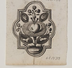Emblema con un cuore trafitto da una rosa da Ubekendt