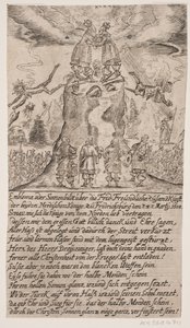 Incontro tra Federico III e Carlo Gustavo X a Frederiksborg. Foglio satirico da Ubekendt