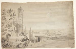 Paesaggio con rovine