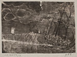 Nave a vela di notte