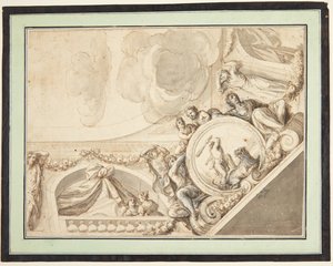 Schizzo da un affresco da Ubekendt
