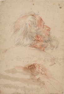 Studi della testa di un vecchio e mani piegate da Ubekendt