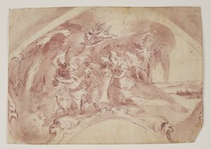San Giovanni Battista nel deserto con angeli