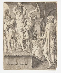 La flagellazione da Ubekendt efter Dirck Volckertsz. Coornhert efter Maarten van Heemskerck