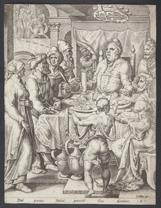 Il banchetto di Nabal da Ubekendt efter Maarten van Heemskerck