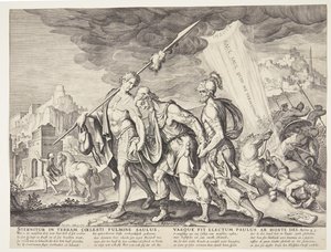 Il cieco Saul condotto a Damasco da Ubekendt efter Philips Galle efter forlæg af Maarten van Heemskerck