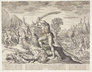 Davide che decapita Golia da Ubekendt efter ubekendt efter Maarten van Heemskerck