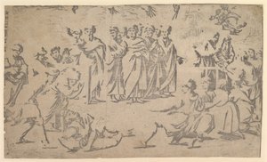 La morte di Anania circondato dagli Apostoli, 1518 da Ugo da Carpi