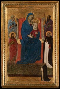 Vergine e Bambino in trono con i santi Pietro, Paolo, Giovanni Battista e Domenico e un domenicano supplice da Ugolino di Nerio