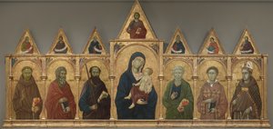 Vergine e Bambino con i Santi Francesco, Andrea, Paolo, Pietro, Stefano e Luigi di Tolosa, c.1317-21 da Ugolino di Nerio