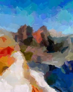 Paesaggio montano dai colori vivaci da Uma Gokhale