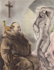 Illustrazione brunelleschiana per i Contes et Nouvelles de La Fontaine (litografia a colori) da Umberto (after) Brunelleschi