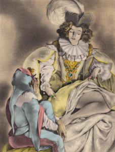Illustrazione brunelleschiana per i Contes et Nouvelles de La Fontaine (litografia a colori) da Umberto (after) Brunelleschi
