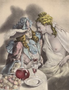 Illustrazione brunelleschiana per i Contes et Nouvelles de La Fontaine (litografia a colori) da Umberto (after) Brunelleschi
