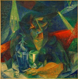 Donna al caffè (Scomposizione di figura di donna a tavola) da Umberto Boccioni