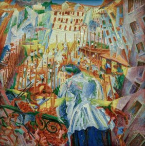 La strada entra nella casa da Umberto Boccioni