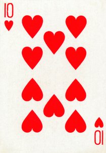10 di cuori da un mazzo di carte da gioco Goodall & Son Ltd., c1940