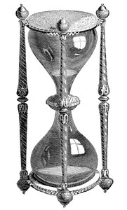 Clessidra del XVI secolo, incisione, XIX secolo