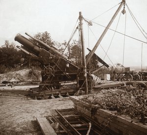 Mortaio 220, Genicourt, Francia settentrionale, c1914-c1918