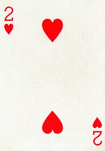 2 di cuori da un mazzo di carte da gioco Goodall & Son Ltd., c1940