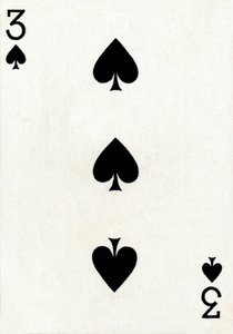 3 di picche da un mazzo di carte da gioco Goodall & Son Ltd., c. 1940