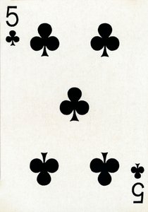 5 di fiori da un mazzo di carte da gioco Goodall & Son Ltd., c1940