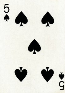 5 di picche da un mazzo di carte da gioco Goodall & Son Ltd., c. 1940