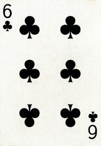 6 di fiori da un mazzo di carte da gioco Goodall & Son Ltd., c1940