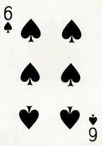 6 di Picche da un mazzo di carte da gioco Goodall & Son Ltd., c. 1940