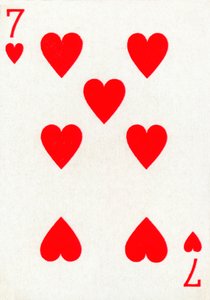 7 di cuori da un mazzo di carte da gioco Goodall & Son Ltd., c1940
