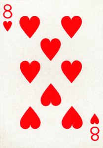 8 di cuori da un mazzo di carte da gioco di Goodall & Son Ltd., c1940