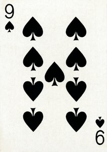 9 di picche da un mazzo di carte da gioco Goodall & Son Ltd.