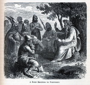 Un bardo che recita ai Normanni, 1882 da Unbekannt