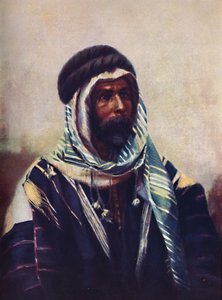 Uno sceicco beduino che indossa un burnous, 1902