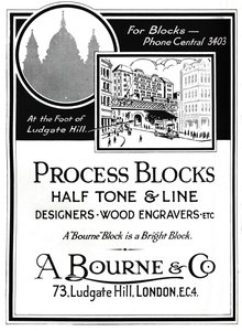 Pubblicità di A. Bourne & Co. - Process Blocks, 1919 da Unbekannt