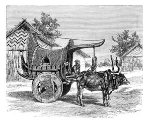 Un carro birmano, Birmania Myanmar, 1895 da Unbekannt