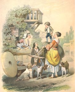Una chiacchierata con la moglie del mugnaio, fine XVIII-inizio XIX secolo da Unbekannt