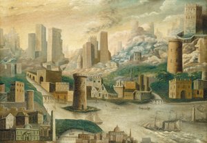 Una città di fantasia, metà del XIX secolo da Unbekannt