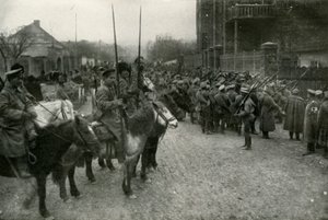 Una pattuglia cosacca e fanteria russa, 1919