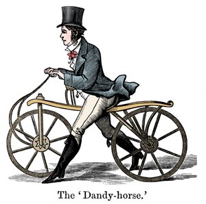 Un Dandy-Horse o Draisienne del tipo alla moda