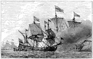 Una nave incendiaria francese, XVIII secolo, 1898 da Unbekannt