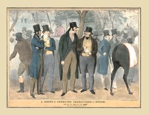 Un gruppo di personaggi sportivi a Epsom, c. 1832 da Unbekannt